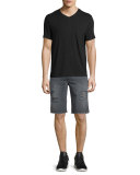 Eliott Distressed Denim Short, Dark Gray