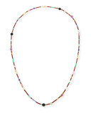 Long Bohemian Mixed-Gem Necklace, Garnet, 54"L