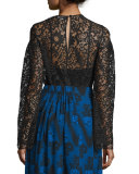 Lace Drop-Shoulder Tunic, Black
