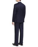Tonal Stripe Wool Two-Piece Suit, Navy
