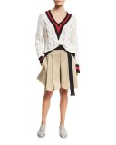 Chapman Pleated Culottes with Belt, Beige