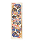 Wool-Blend Floral Jacquard Scarf, Ivory