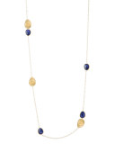 Lunaria 18K Gold & Lapis Station Necklace, 39.3"
