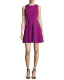 Sleeveless Fit-&-Flare Power Dress, Orchid