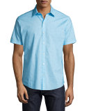 Weinman Golf Club Short-Sleeve Sport Shirt, Turquoise