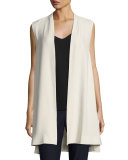 Silk Georgette Crepe Long Vest