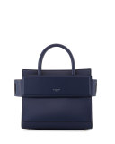 Horizon Mini Leather Satchel Bag, Navy