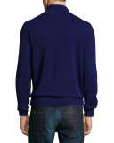 Cashmere Half-Zip Sweater, Deep Blue