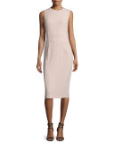Bea Sleeveless Crepe Midi Dress, Cameo