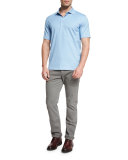 Short-Sleeve Polo Shirt, Sky Blue