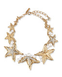 Pave Sea Star Necklace, Golden