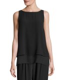 Georgette Shell w/ Layered Hem, Plus Size