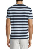 Striped Cotton Jersey T-Shirt, Navy