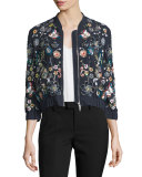 Butterfly Garden Bomber Jacket, Multi Colors