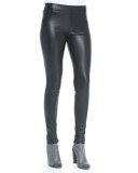 Smooth Leather Leggings, Black