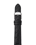 18mm Quilted Leather Watch Strap, Black