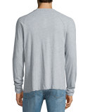 Melange Jersey Raglan T-Shirt, Light Blue