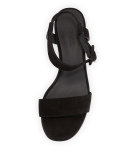 Rena Suede City Sandal, Black