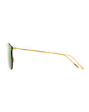 Leonard Rimless Mirrored Sunglasses, Teal