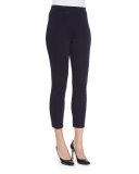 Slim Cropped Ankle Pants, Navy 