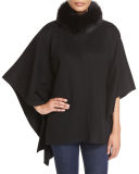 Fox Fur-Trimmed Cashmere Poncho