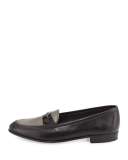 Flat Leather Penny Loafer 