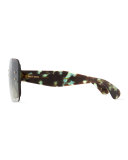 Oversize Square Sunglasses w/ Overlay Lenses