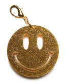 Happy Face Bag Charm, Yellow/Gold