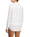 Layered Poplin Button-Down Shirt