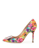 Hangisi Floral-Print 105mm Pump, Multicolor