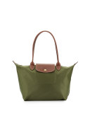 Le Pliage Medium Shoulder Tote Bag, Khaki