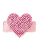 Rhinestone Heart Hair Clip, Light Pink