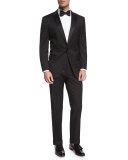 Huge Genius Peak-Lapel Slim Tuxedo, Black