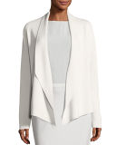 Shawl-Collar Draped Knit Jacket