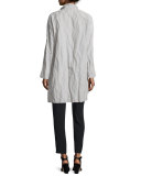 Rumpled Kimono Coat, Silver