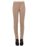 Mara Skinny Stretch-Knit Pants, Camel