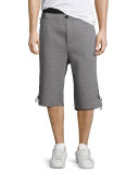 Mayu Neoprene Sweat Shorts, Gray/Black