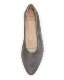 Pril Leather Ballerina Flat, Carbon