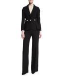 Tuffni High-Waist Wide-Leg Sailor Pants, Black