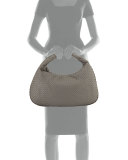 Veneta Intrecciato Large Hobo Bag, Gray