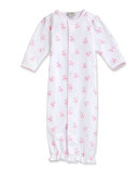 Baby Ballet Slippers Printed Pima Convertible Sleep Gown, Pink, Size Newborn-Small