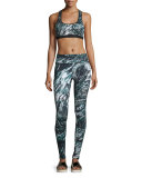 Printed Core Athletic Leggings, Marble