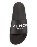 Pool Slide Sandals, Black/White
