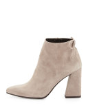 Grandiose Suede Pointed-Toe Bootie, Topo