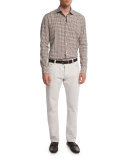 Check Woven Sport Shirt, Brown
