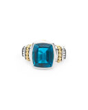 Caviar Color London Blue Topaz Ring, Size 7