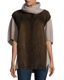 Mink & Cashmere Poncho with Detachable Sleeves, Scanglow