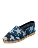 Star Denim Espadrille Flat, Light Denim