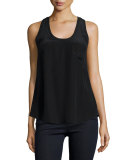 Alicia Racerback Pocket Tank, Caviar