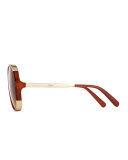 Round Capped Plastic & Metal Sunglasses